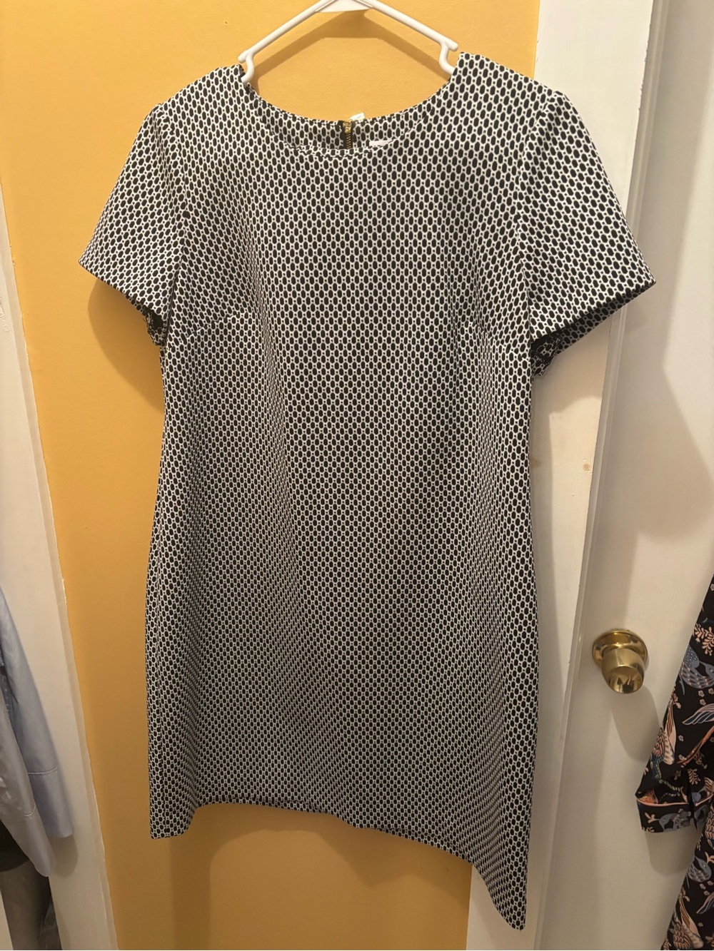 Calvin Klein Black and White Short Sleeve Shift Dress